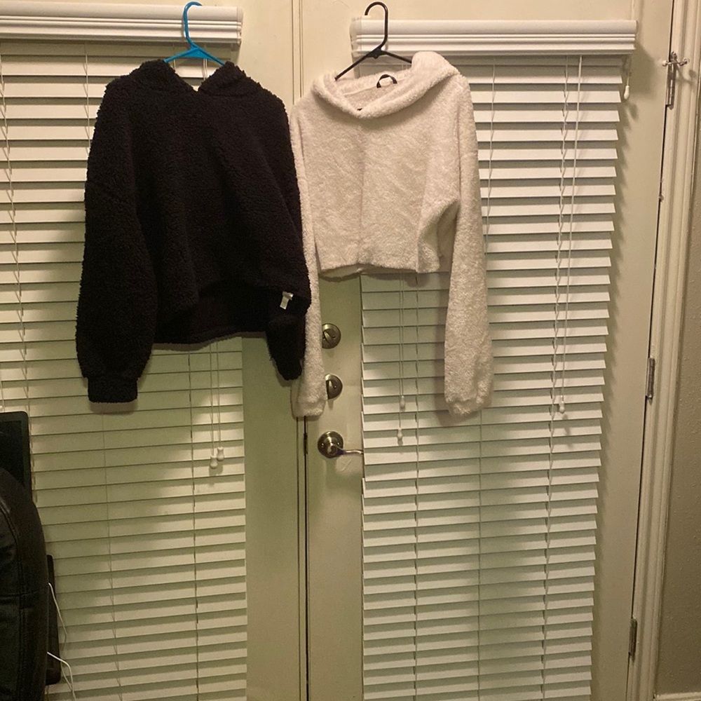 Two crop top hoodies